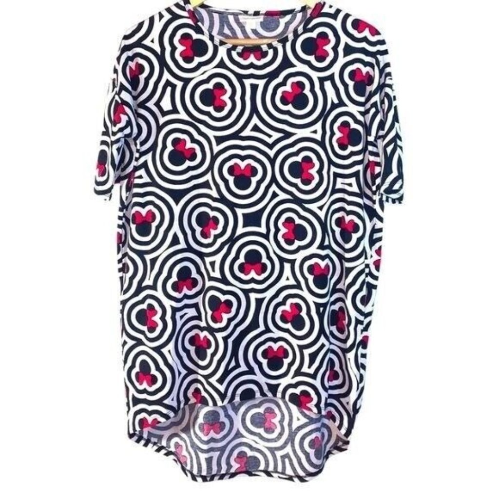 Lularoe Disney Minnie Mouse Irma Oversized Pullover Short Sleeve Shirt Size Xxl